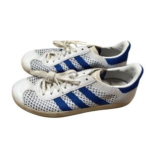 RARE Adidas PrimeKnit Gazelle‎ Mens White Blue Low Top Sneakers Retro Shoes